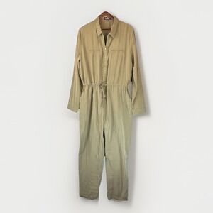 Lulus‎ Olive Green Jumpsuit S Utility Flightsuit Aviator Coverall Field Flowy